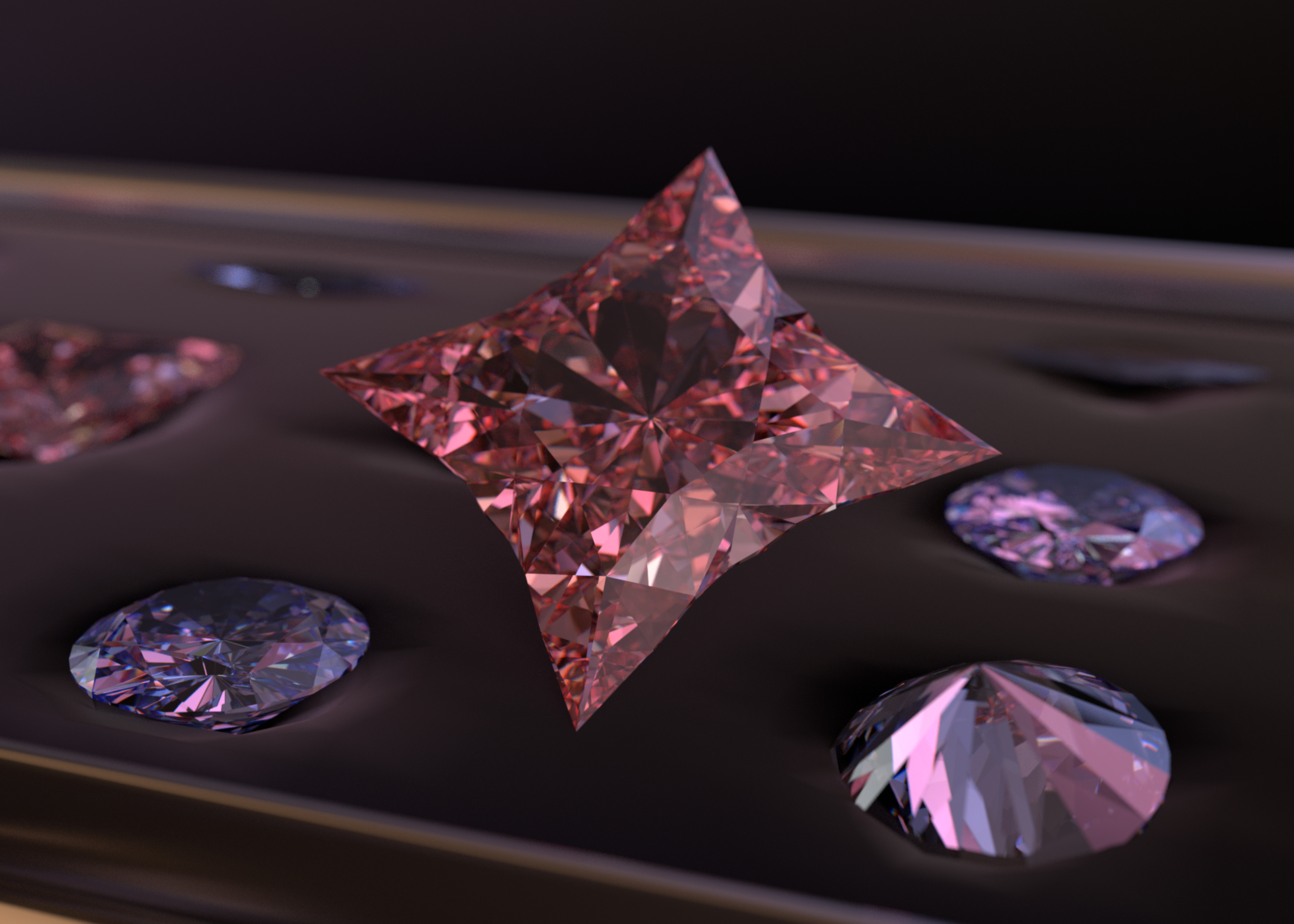 Star Shaped Pink Diamond Arrangement Star Shaped Pink Diamond Arrangement